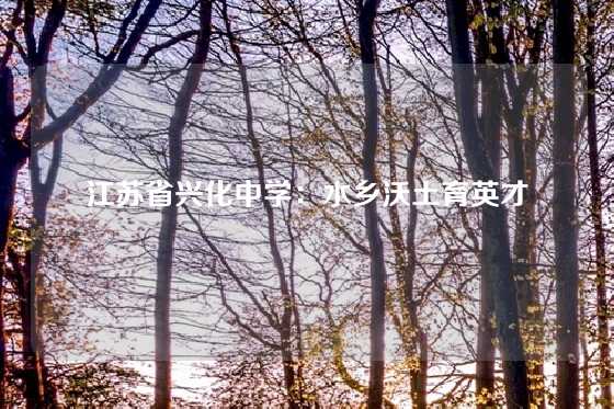 江苏省兴化中学:水乡沃土育英才